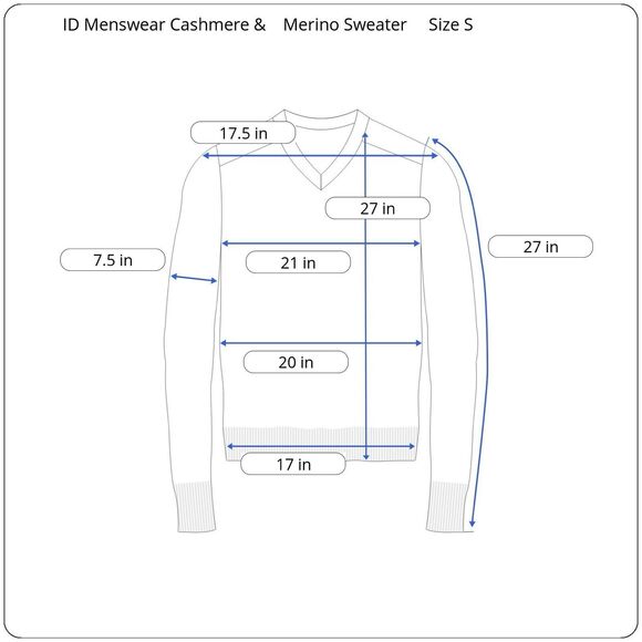 ID Menswear Merino Wool Cashmere V-Neck Sweater Gray/Green Lightweight Sz. Small - Picture 8 of 8